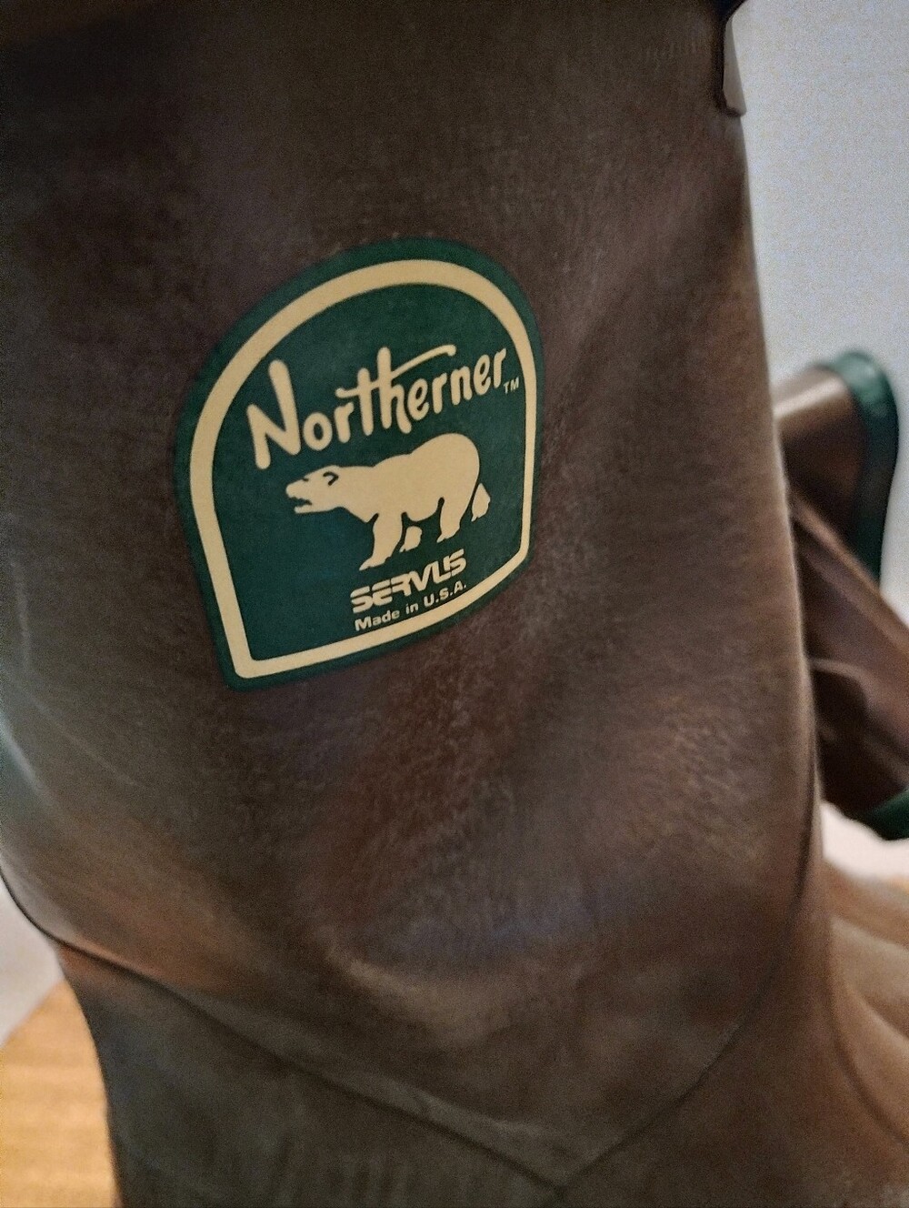 Northerner Servus Brown Weatherproof Boots with Green Trim, Vintage